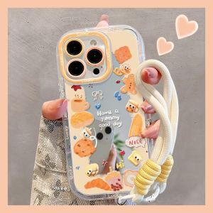 เค้กนมวัว เคสโทรศัพท์แบบโปร่งใส ลายการ์ตูน กระจกสำหรับแต่งหน้า ป้องกันการตกหล่น วัสดุอะคริลิก สำหรับ Apple 16promax 15 14pro 13 12 11xr