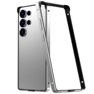 Hybrid Silicone Frame Aluminum Metal Bumper Case for Samsung Galaxy S26 S25 S24 S23 Ultra Plus Heat Dissipation Shockproof Back