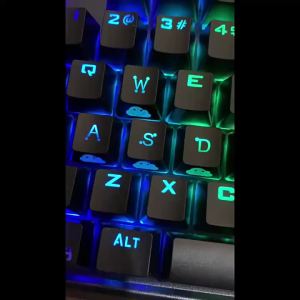 Letter Drive New Cute Emo Keycap Set WASD Arrow Broadside Lighting Key Cap for Mechanical Keyboard Compatible with MX Switch