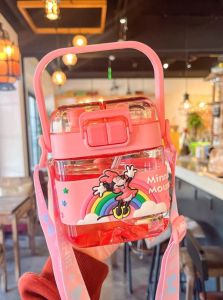 Botol Minum 2 In 1 Karakter Sanrio / Botol Minum Mickey Mouse / Botol Cinnamoroll / Botol Minum Hello Kitty / Botol Kuromi / Botol Anak Import Lotso