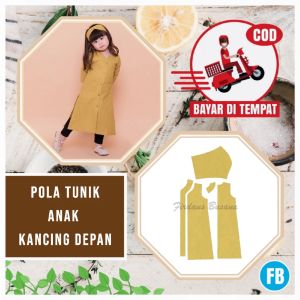【COD】Pola Tunik Anak Perempuan Kancing Depan | Pola Baju Wanita Lengkap | Pola Instan | Pola Jiplak | Pola Jahitan Lengkap Firdaus Busana