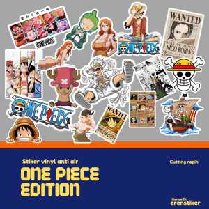 STIKER ONE PICE ANTI AIR VINYL STIKER MOBIL KACA HANDPONE LAPTOP TUMBLR HELEM UKURAN 5X5 CM