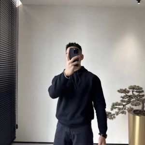 เสื้อสเวตเตอร์ถักแขนยาวผู้ชาย ทรงสลิมฟิต ทรงลำลอง ฤดูใบไม้ร่วง/ฤดูหนาว แฟชั่นเกาหลี ผ้าฝ้ายผสมโพลีเอสเตอร์