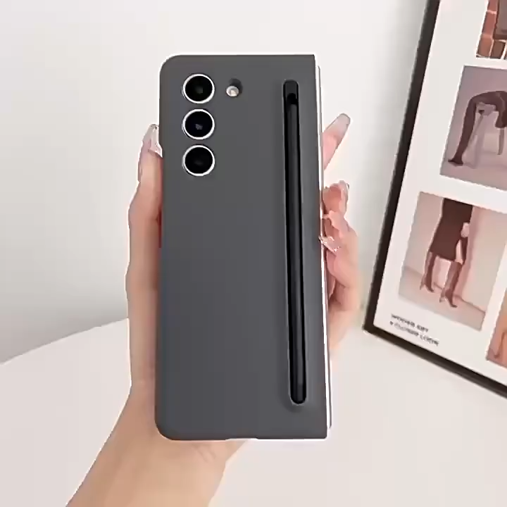 Kes Rasa Kulit Skin Feel Case for Samsung Z Fold 7 6 Candy Color Hard PC Cover with S Pen Holder for Fold 5 Fold 4 Textured Finish With Glass Film and Pen