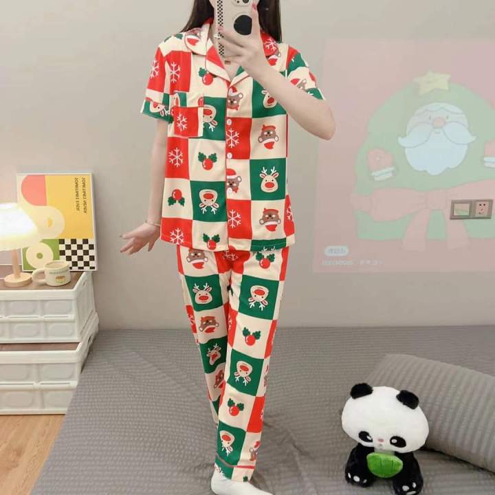 New Arrival Korean Style Christmas Themed Sleepwear Terno Pajama