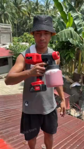 REAIM Cordless Paint Sprayer 1200ML 32000RPM High Power Portable Spray Gun with Rechargeable Battery for Home DIY Repair