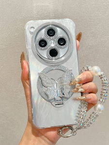 Oppo Findx8 Butterfly Makeup Mirror Stand Full Cover Magnetic Absorption Gradient Design Mobile Phone Case Protective Shell