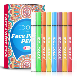 8pcs IDOL COLOR Face Body Paint Kit Glow in The Dark Under Black Light Glow Makeup Kit for Adult