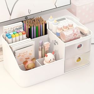 1 PCS Desktop Storage Box Large Capacity Pen Holder Suitable for Tidy Desks in Study/Bedroom/Study Suitable for Daily Storage