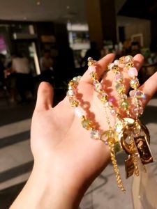 💯珍格高端复古琉璃水晶珠手机链挂绳 Antiquity Dream of being a Butterfly Phone Wrist Chain Antiquity Dream Phone Strap