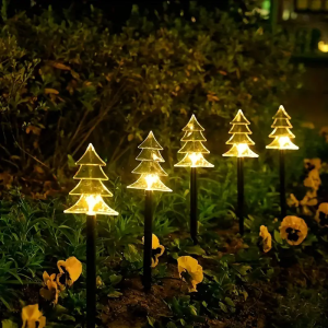 other | 5pcs/lot Solar Lighting Christmas Tree Lights For Outdoor New Year Garden LED Festvial Lights Light Up Yard Decor