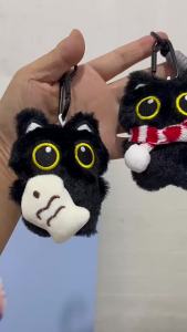 hot toys | Cute Little Black Cat Plush Pendant Bag Charm Car Keychain Doll Student Backpack Pendant Adorable Gift for Girls and Couples