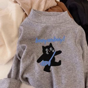 Warm Fluffy Half Turtleneck Cute Childrens Base Layer