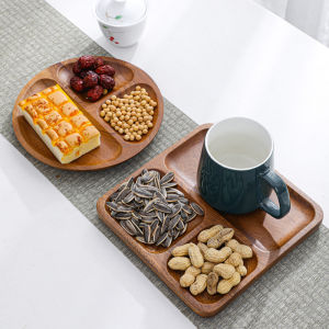 Sectioned Food Serving Tray Wood