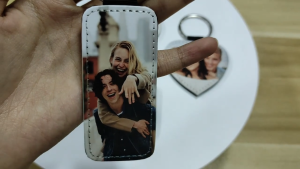 Keychain Custom Photo Party Gifts Couple Group PU Leather Sublimation Key chain Jewelry Accessories