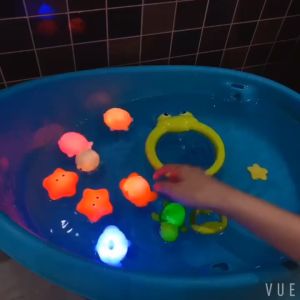 【SG Stock】 Sensing luminous animal floating light net fishing water play toy Bath Toys Shower Toys Birthday Gift