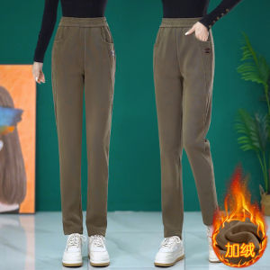 High Waist Thickened Fleece Womens Casual Pants Spring 2025 New Style Slim Fit Harlan Pants Casual Trousers for Ladies