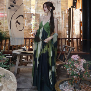 2025 New Elegant Off-Shoulder Floral Wrap Dress Long Evening Gown Beach Vacation Style Set Polyester Fiber V-Neck Sleeveless