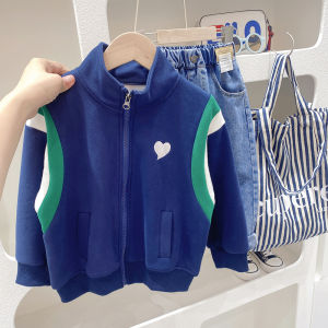 Spring Autumn Zipper Hoodie Boys Jacket Girls Cardigan Middle Large Childrens Clothing Casual Style Cartoon Pattern