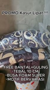 PAKET HEMAT Kos- Full Set Kasur Lipat Busa Foam TEBAL 10 CM Uk 170x70 Cm (+ Bantal Guling) Sare