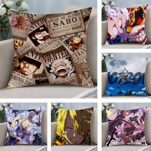 Bandai | One Piece Eustass Kid Anime Plush Pillow Cover Soft Short Plush Cushion Cover For Sofa Bedroom Home Decor Gift Decoration