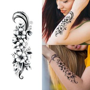 Floral Cluster Waterproof Arm Temporary Tattoo Long-Lasting Realistic Fake Tattoo for Men and Women