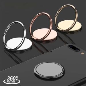 Metal Mobile Phone Socket Holder GOLD/ BLACK/ SILVER/ ROSE / Universal 360 Degree Rotation Finger Ring Holder Car Metal Bracket Stand Accessories Finger phone Lazy Universal Mobile Phone Holders Stands mirror Holder HP SmartPhone Handphone