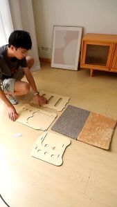 CHONG CHONG 42*29*30Cm Wooden Cat House 2 Scratcher Board Cat Bed Cat Sleeping