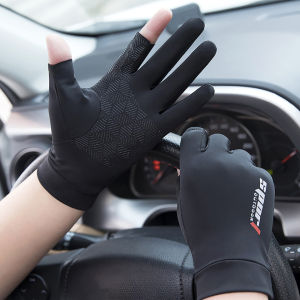 Summer Men Women Gloves Fitness Sports Fishing Cycling Ice Silk Breathable Elastic Sun Protection Touchscreen Driving Gloves