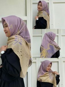 Kerudung segi empat Lilac //hijab segi empat faulla Lilac New