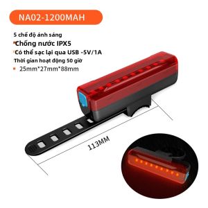 Đèn Hậu Xe Đạp LED Sạc USB NATFIRE 5 Chế Độ Đèn Cảnh Báo An Toàn Cho Mũ Bảo Hiểm Khi Đi Xe Đạp Và Xe Đạp Leo Núi