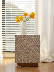 ตกแต่งห้องนั่งเล่น โต๊ะข้างโซฟา ชั้นวางของทรงสี่เหลี่ยมปูนเป้า งานฝีมือ อ่อนโยน เรียบง่าย ระดับไฮเอนด์ โต๊ะกาแฟ