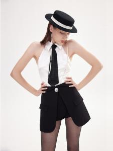 SleepOverSleep Wrap Style Suit Pants with Diamond Buckle Wide Leg Commute Style Long Pants mid Waist for Women