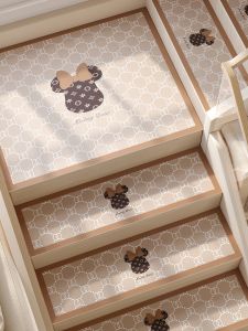 Accessible Luxury Classy Stair Step Mats Leather Customized Floor Mat For Home Glue-Free Non Slip Indoor Solid Wood Carpet Non-Slip Mat