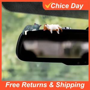 Mini Cartoon Car Cat Ornaments Car Screen Edge Decoration Cat Micro Landscape Model Creative Car Accessories Gifts Amagi