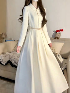 CHANGTONG | Flared Collar Fitted Dress