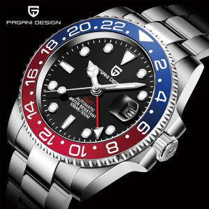 PAGANI DESIGN V3 New Luxury NH34 Automatic Watch Watch For Men Stainless Steel GMT Watch Top Brand Sapphire Glass Watch For Men Silver PD-1662