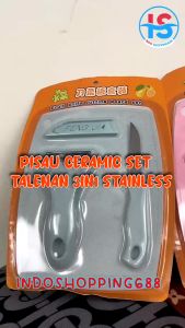 PISAU CERAMIC SET TALENAN 3IN1 STAINLESS PISAU PENGUPAS BUAH SAYUR DAPUR KNIFE PEELER FRUIT CHOPPING BOARD