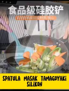 Spatula Tamagoyaki Anti Lengket Sutil Sillicone Datar Silikon Food Grade Codet Silicon Tahan Panas