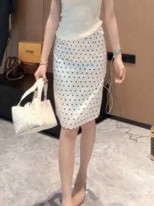 MANMI | Romantic Polka Dot White Hipline High Waist Fitted Short Skirt