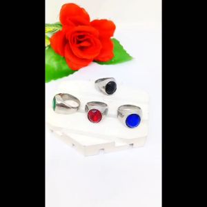 CINCIN COWO TITANIUM BATU BULAT COLLOR KING SILVER FASHION ANTI KARAT DAN ANTI LUNTUR (COD)