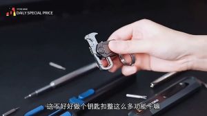 Creative Key Chain with Fingertip Gyro & Secret Knife Heavy Duty Metal Key Ring for Dad Gifts