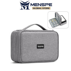 MENSPE Digital Storage Bag Travel Organizer Double Layer Large Capacity Electronic Gadget Bag USB Cable Storage Bags Large Cable Organizer Bag Accessories U Disk Hard Drive Accessories Storage Bag