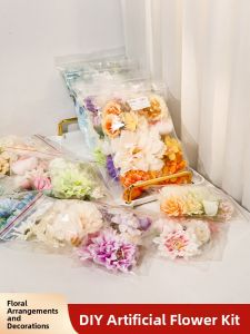 Handmade Silk Fabric Simulation Flower Material Kit for Wedding Celebration Photography Hat Decoration Hair Accessory Making