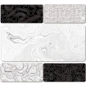 Bandai | XXL Desk Mat Black And White Strata Liquid Mousepad Large Abstract Mouse Pad Gaming Deskmat With Lockedge Office Non-slip Carpet