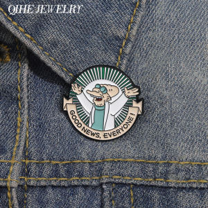 Cartoon Anime Movie Character Enamel Pins Custom Good News Everyone Brooches Backpack Shirt Lapel Badge Jewelry Gift for Friends