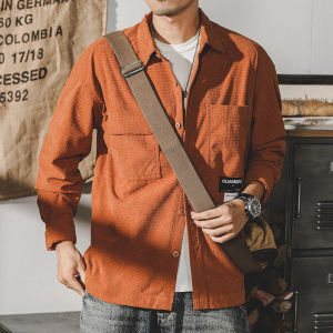 American Workwear Shirt Mens Long Sleeves Spring & Fall New Arrival Retro Corduroy Outwear Mens Multi-Pocket Autumn Men Shirt