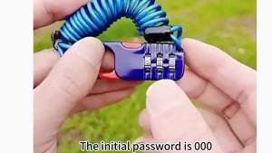 Motorcycle Helmet Lock 3 Digit Combination Anti-Theft Mini Portable Bicycle Lock Hardened Steel Bike Cable Lock for Helmets