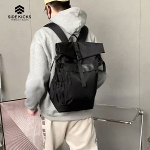 SIDE KICKS Backpack Magnetic Buckle Big Capacity Bag Laptop 15.6 Mens Beg Galas Lelaki Besar Kalis Air 男女士大容量防水背包