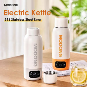 MODONG Teko Listrik กาน้ำชากาน้ำต้มถ้วยอุ่นให้ร้อนอัฉริยะ600มล. แบบพกพากาต้มน้ำปรับอุณหภูมิได้
